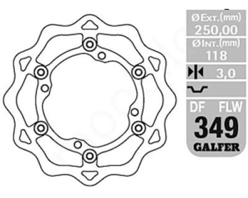 Galfer плаваючий гальмувний диск 250mm suzuki rmz 250 '07- ,rmz 450 '05-