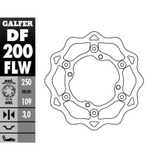 Плавачий гальмувальний диск galfer kawasaki kxf 250/450 '06-, klx 450 '07-