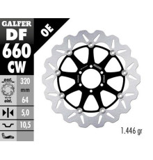 Galfer передний гальмівний диск aprilia; бенеллі; бімот; cagiva; ducati; ktm, moto guzzi; yamaha (320x64x5) (wave floating)