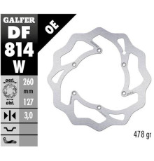 Galfer передний гальмувальний диск beta rr 250/300/350 '12-, rr 390/400/430/450/450/498 '14-, xtrainer 250/300 '15- wave (260x127x3mm)