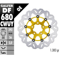 Гальмівний диск galfer передний harley-davidson (292x56x5) (wave) пливаючий колір золотий (див. опис)