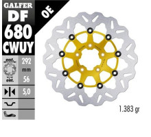 Гальмівний диск galfer передний harley-davidson (292x56x5) (wave) пливаючий колір золотий (див. опис)