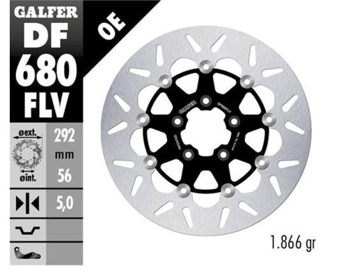 Диск гальмівний galfer передний harley-davidson (292x56x5) плаваючий (див. опис)