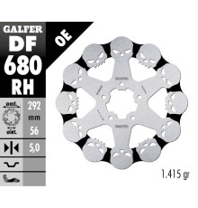 Гальмівний диск galfer передний harley-davidson (292x56x5) floating skull (марисунок черепа)