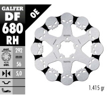 Диск гальмівний galfer передний harley-davidson (292x56x5) череп (марисунок черепа)