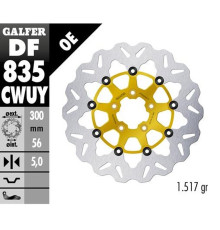 Диск гальмівний galfer передний harley-davidson (300x56x5) плаваючий золотий колір
