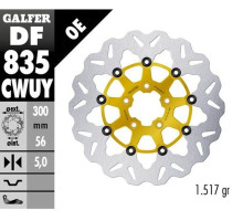 Диск гальмівний galfer передний harley-davidson (300x56x5) плаваючий золотий колір