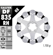 Диск гальмівний galfer передний harley-davidson (300x56x5) череп (матерюк черепа)