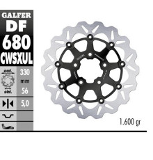 Диск гальмівний galfer передний harley-davidson (330x56x5) (wave) (oversize) плаваючий (див. опис)