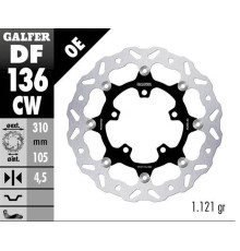 Galfer диск гальмівний передний honda cb 500x (abs) '19-'21, cb 650r '19-'23; cbr 650r '19-'23 (wave floating) (310x105x4.5mm)