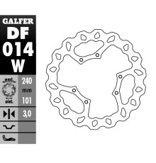 Galfer диск гальмувний передний honda cr 125r/250r '95-'07, cr 500 '95-'00, crf 250r/450r '02- хвиля (240x101x3mm)