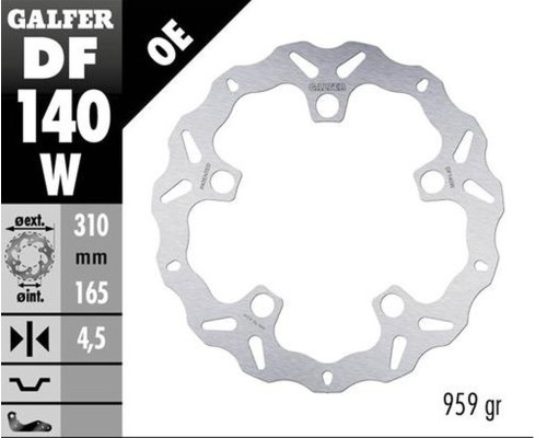 Гальмувальний диск galfer передний honda vfr 1200x crosstourer '12- (wave fixed) (310x165x4.5mm)