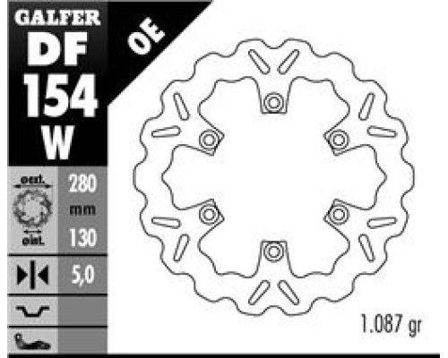 Galfer диск гальмувний передний kawasaki er 5, gpz 750/900 wave