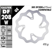 Galfer передний гальмувальний диск kawasaki kx 250f/450f '15-, kx 250x/450x '21- wave (270x109x3mm)