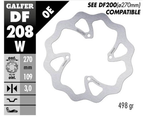 Galfer передний гальмувальний диск kawasaki kx 250f/450f '15-, kx 250x/450x '21- wave (270x109x3mm)