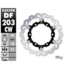 Диск гальмувальний передний galfer kawasaki ninja 250r '08-'12, zx25r '20-'21 (290x130x4.5 mm) алюмінієвий центр (990 грам)