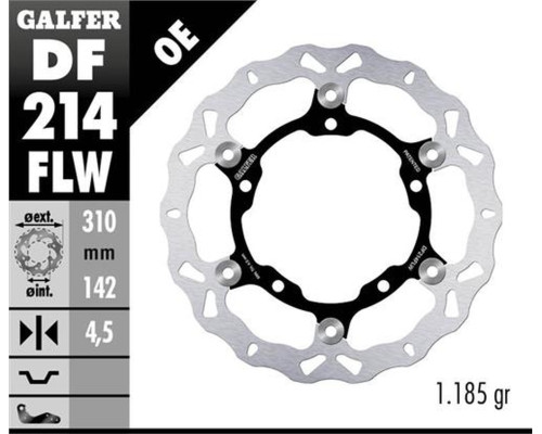 Galfer диск гальмувний передний kawasaki ninja 400 / abs '18-, z 400 '20-, zx 25r '20- (310x142x4.5mm) floating wave