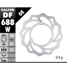 Диск гальмівний galfer передний ktm sx 65 '98-23, husqvarna tc 65 '17-23, gas gas mc 65 '21-23 (198x89x3mm) (3x6,5mm) хвиля