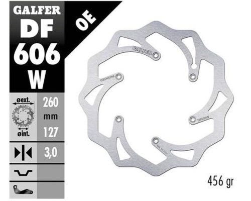 Galfer передний гальмувальний диск ktm sx/ex, husaberg, husqvarna, gas gas wave (260x127x3mm) (ktm oem pattern)