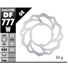 Galfer передний гальмувальний диск ktm xc 105 '07-, sx 150 '15-'18, sx 85 '07-'20, husqvarna tc 85 '14-'20 wave (219x95x3mm)