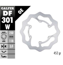 Galfer передний гальмувальний диск suzuki rm 125/250 '85-'08, dr-z 250/400 '00-, yamaha wr 250f '03-'16, wr/yz 426f/450f '00-'15, yz 125/250 '08-'17 wave (250x118x3mm )
