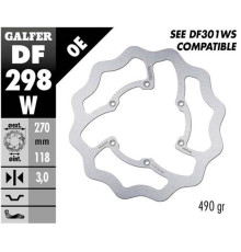 Galfer передний гальмувальний диск yamaha wr 450f '16-'19, yz 125/250 '18-'21, yz 250f/450f '16-'20 wave (270x118x3mm)