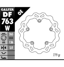 Galfer задній гальмувальний диск bmw f 650gs 800/ k1200/ r1200 (265x136x5) (ng1045) хвиля