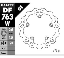 Galfer задній гальмувальний диск bmw f 650gs 800/ k1200/ r1200 (265x136x5) (ng1045) хвиля
