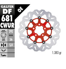Диск гальмівний задний galfer harley-davidson (292x56x5) (wave) floating red