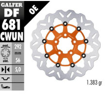 Диск гальмівний задній galfer harley-davidson (292x56x5) (хвиля) пливаючий колір помаранчевий