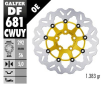Диск гальмівний задній galfer harley-davidson (292x56x5) (хвиля) пливаючий золотий колір