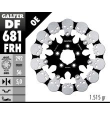 Galfer задний гальмувальний диск harley-davidson (292x56x5) floating skull (skull pattern)