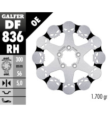 Диск гальмувальний galfer задний harley-davidson (300x56x5) череп (мариунок черепа)