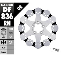 Диск гальмувальний galfer задний harley-davidson (300x56x5) череп (мариунок черепа)