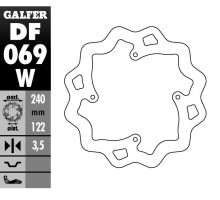 Galfer задній гальмувальний диск honda cr 125r/250r '95-'07, cr 500 '95-'00, crf 250r/450r '02- wave (240x122x4mm)