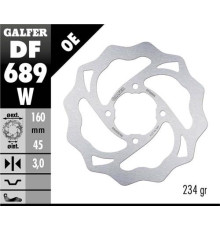 Galfer задній гальмувальний диск ktm 65 sx '98-'22, gas gas mc 65 '21-22 (160x45x3) (4x6,5mm) хвиля