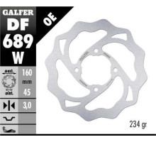 Galfer задній гальмувальний диск ktm 65 sx '98-'22, gas gas mc 65 '21-22 (160x45x3) (4x6,5mm) хвиля