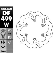 Galfer задній гальмувальний диск yamaha yz 125/250 '02-'17, yzf/wrf 250/426/450 '02-'15 wave (245x115x4mm)