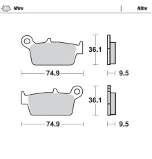 Гальмівні колодки moto-master kh131 sinter metal enduro: 21 (nitro) honda: задні cr80/85, cr125/250/500 <2001, xr250/400/600/650, kawasaki: задні kx125/250