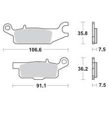 Гальмівні колодки moto-master kh443 sinter metal oem: 11 (sinterpro racing) yamaha: yfm 700 grizzly передня ліва
