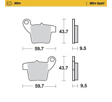 Гальмівні колодки moto-master nitro racing sinter metal soft: 22 (nitro sport) для moto-master caliper (210104) ktm sx 65 '20-, gasgas mc 65 21'- husqvarna tc 65 '17- (див. опис продукту)