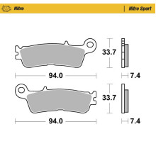 Moto-master racing brake pads sinter metal soft: 22 (nitro sport) передній/передній kh755 fantic xx 125, xef/xxf 250/450, xex 250 '22-, yamaha yz 250 '22-, wr/yz 250f/450f '21-, yz 450fx '21-