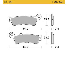 Moto-master racing brake pads sinter metal soft: 22 (nitro sport) передній/передній kh755 fantic xx 125, xef/xxf 250/450, xex 250 '22-, yamaha yz 250 '22-, wr/yz 250f/450f '21-, yz 450fx '21-