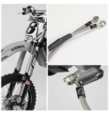 Moto-master сталевий гальмівний шланг передний газовий, husqvarna, ktm sx/sxf 125/450 '04- (див. опис продукту) хрест