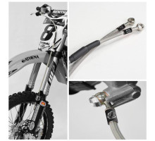 Moto-master сталевий гальмівний шланг передний газовий, husqvarna, ktm sx/sxf 125/450 '04- (див. опис продукту) хрест