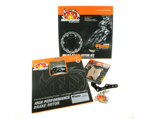 Комплект гальмів moto-master для ktm sx 85 ''21- , husqvarna tc 85 '21-, gasas mc 85 '21-, включає: плаваючий диск 260mm (112160), адаптер (211124) та колодки kh181 m:22 (093022)