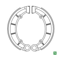 Гальмівні колодки newfren задні kawasaki klf 300 bayou '89-'05, kvf 300 priare '99-'01, klf 400 bayou '93-'98, kvf 400 prairie '99-'01, h1/kh1 500 '73-'75 (180x35mm)