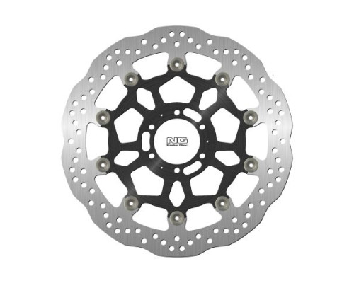 Передній гальмівний диск aprilia drosoduro/shiver 900 '17-20, ducati st4 '03, moto guzzi v7 '17-20 (320x64x5mm) (6x8.5mm) хвиля плаваюча (алюмін. центр)