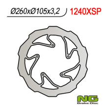 Ng передній гальмівний диск bmw g 450x '08-'11 (260x105x3.2) хвиля (5x6.00mm)