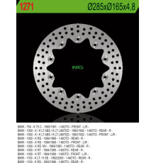 Ng гальмівний диск передній bmw k 75c/rt/s '94-'96, перед/зад k 100 '84-'93, k1100 '92-'00 (285x165x4.8) (10x5.5mm)